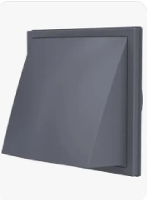 Выход стенной 150*160 мм с обрат.клап.Д125 серый