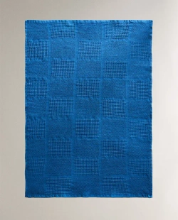 ZARA HOME ХЛОПКОВОЕ ПОЛОТЕНЦЕ, СИНИЙ