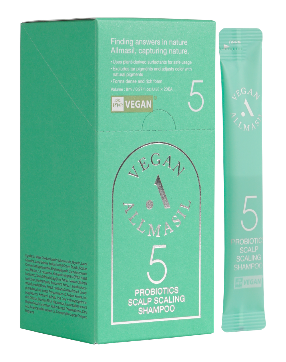 ALLMASIL - ШАМПУНЬ ДЛЯ ГЛУБОКОГО ОЧИЩЕНИЯ КОЖИ ГОЛОВЫ 5 PROBIOTICS SCALP SCALING SHAMPOO, 8 МЛ * 20 ШТ