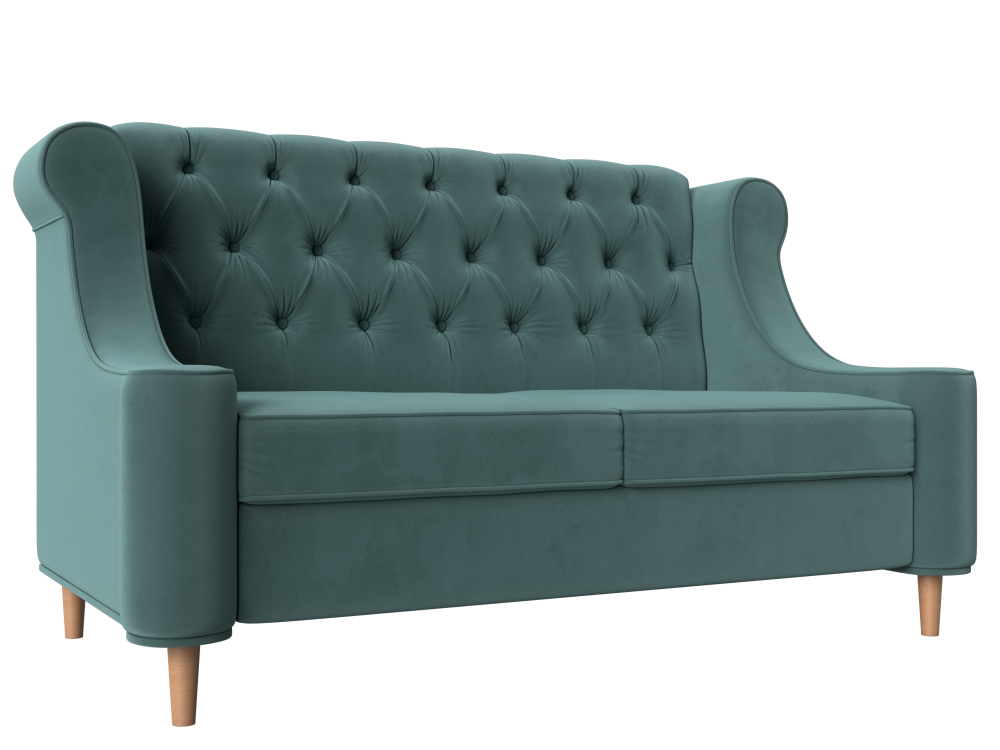 Диван кухонный прямой Бронкс, Бирюзовый, Велюр, 104528