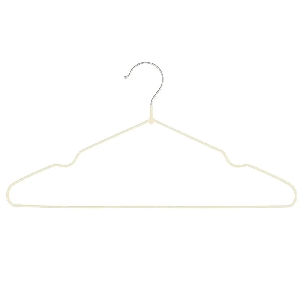 Плечики металлические нескользящие с полимерным покрытием 7шт «ТАРТИТАН», цвет белый, 41см (лейбл Селфи)