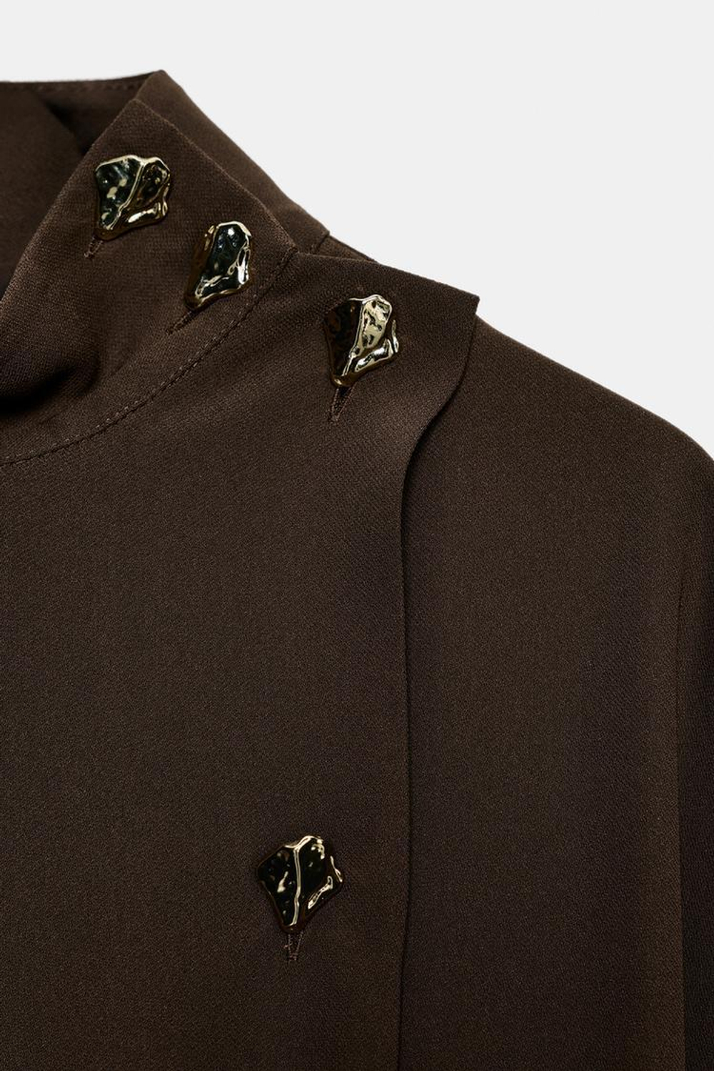 ZARA ПЛАТЬЕ МИДИ С ПОЯСОМ, КОРИЧНЕВЫЙ