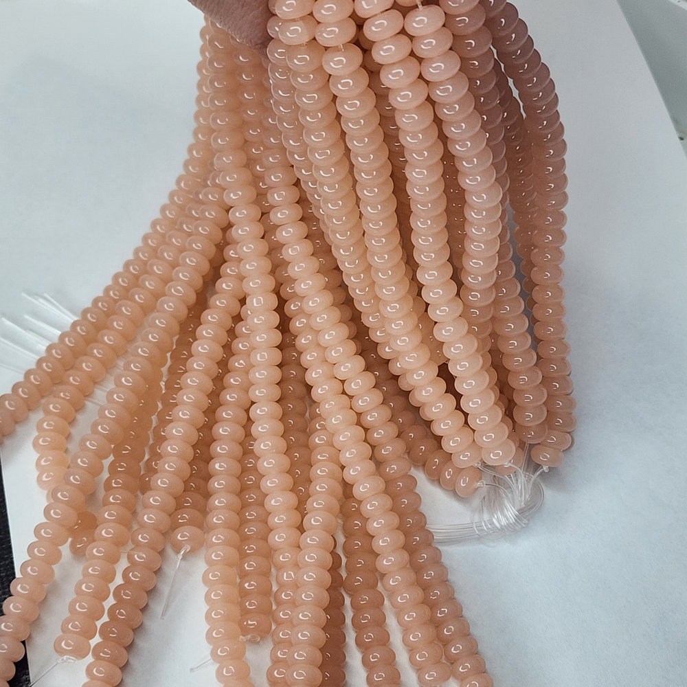 Стеклянный рондель, бусина проставка, разделитель, р-р 8×4мм, цена за набор 20 шт