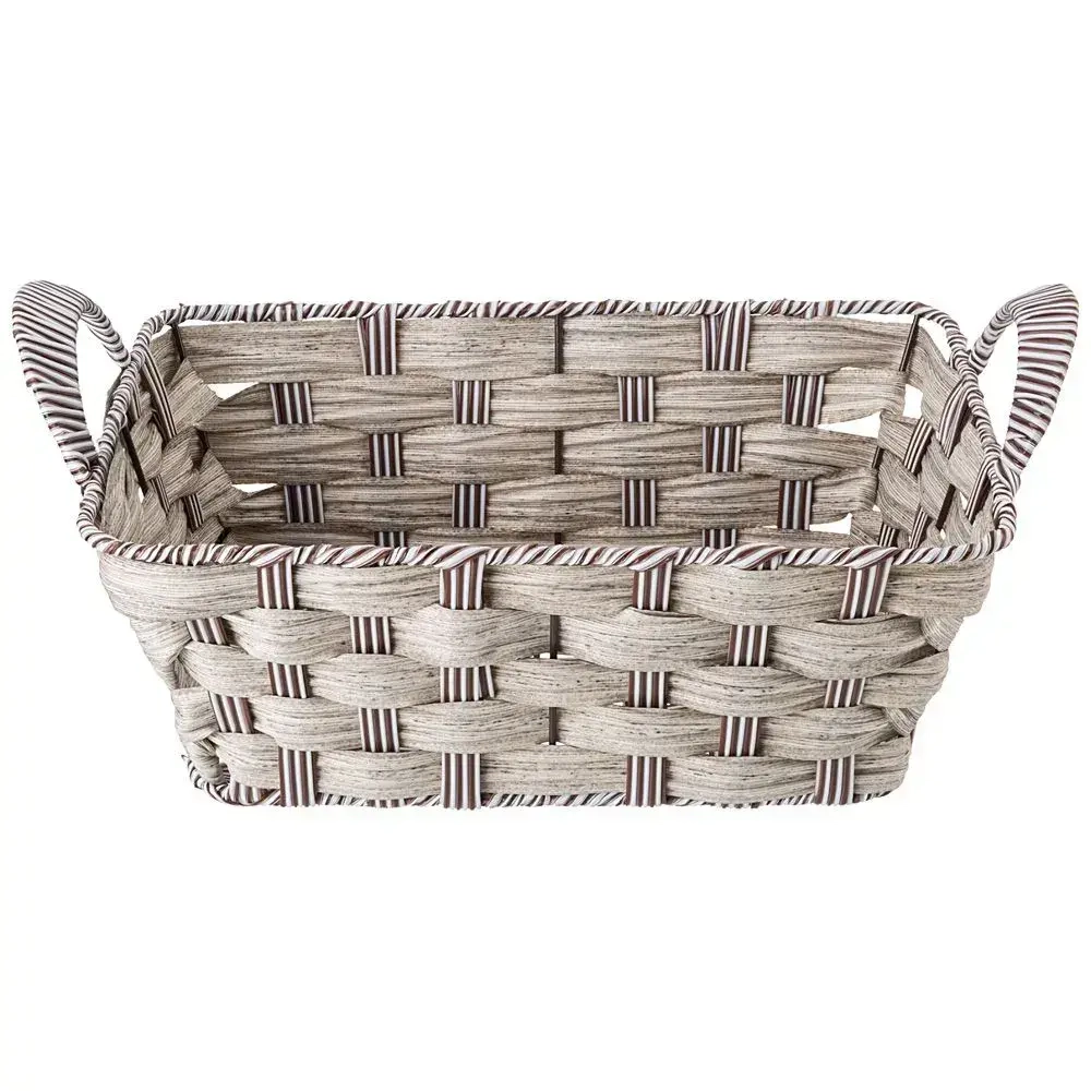 Корзинка с ручками коллекция натурель светлое плетение 27х10см