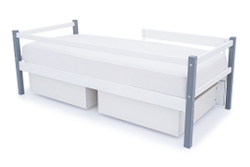 Детская кровать тахта Бельмарко Svogen графит-белый мишки