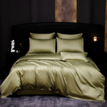 КПБ Однотонный Сатин Премиум на резинке OCPR009, 2 спальный, 4 наволочки, простынь 160*200*30