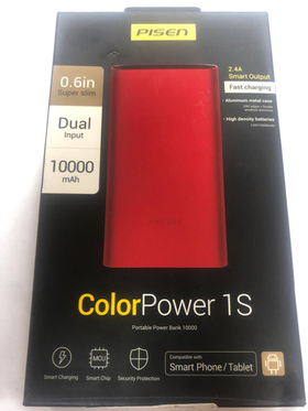 Внешний Аккумулятор (Power Bank) Pisen TS-D219 10000 mAh (5,0V - 2A, MicroUSB, Lightning) Красный