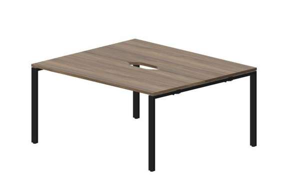 Составной стол Strike на 2 рабочих места 1580х1366х750мм (2 эргономичных выреза)