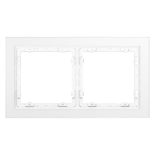 Рамка стеклянная VOLTUM S70 на 2 поста, (белый,матовый,стекло)