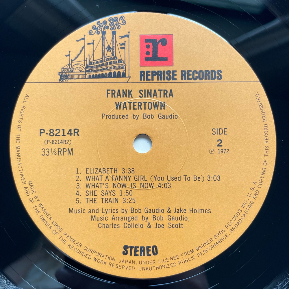 Винтажная виниловая пластинка LP Frank Sinatra Watertown (Япония 1972) (Оби)