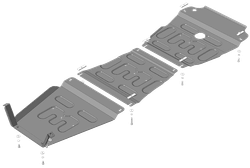 защита Радиатора, картера Двигателя, Переднего дифференциала, КПП, Разд. коробки. 2 мм, Сталь. для Suzuki Grand Vitara 2005-2008, Motodor.72403