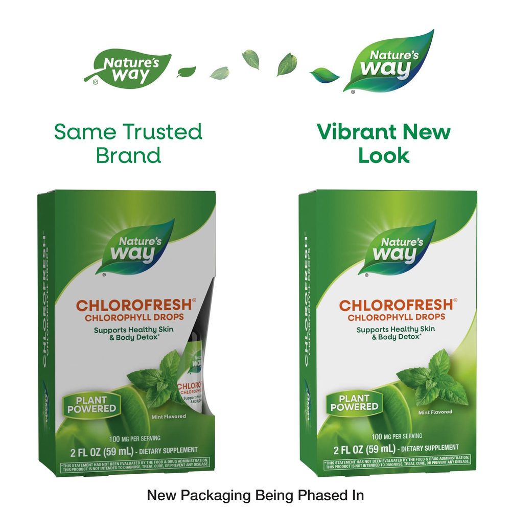 Nature's Way, Chlorofresh®, капли с хлорофиллом, мята, 59 мл (2 жидк. унции)