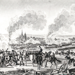 [Наполеон] Сражение при Ратисбонне 23 апреля 1809 г. Гравюра, 1834