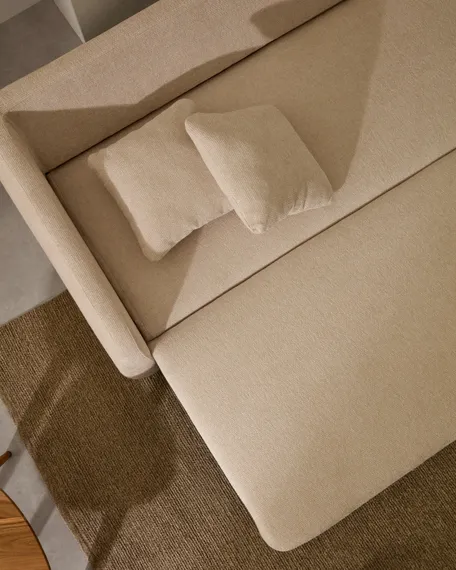 Трехместный диван-кровать Laira, 225 см, шенилл цвета экрю 