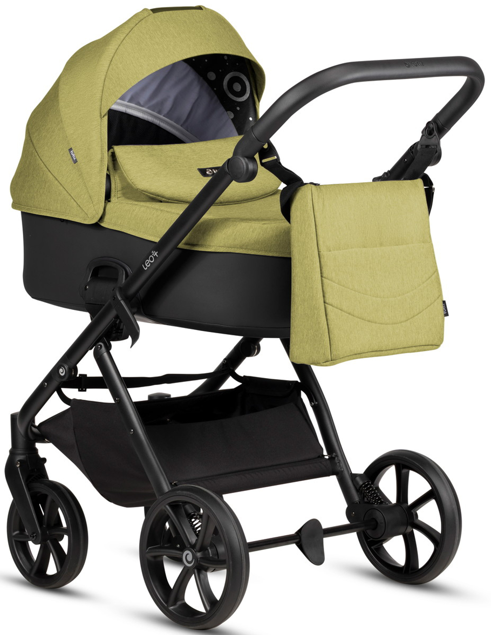 Детская коляска Tutis Leo 3 Plus 4 в 1 с автокреслом Elo Lux EduSky Black и базой 1582302 Green