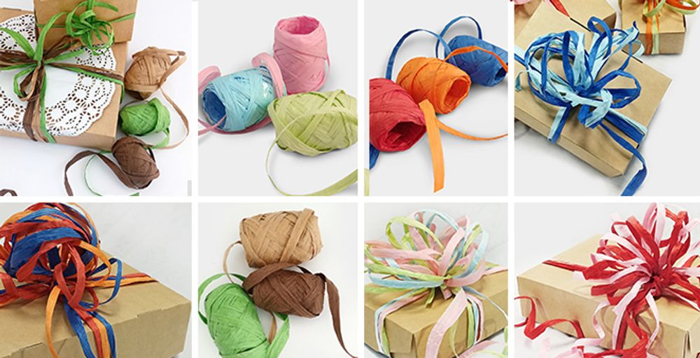 Лента (0,5 см*10 м) Рафия, Голубой микс, 36 шт.