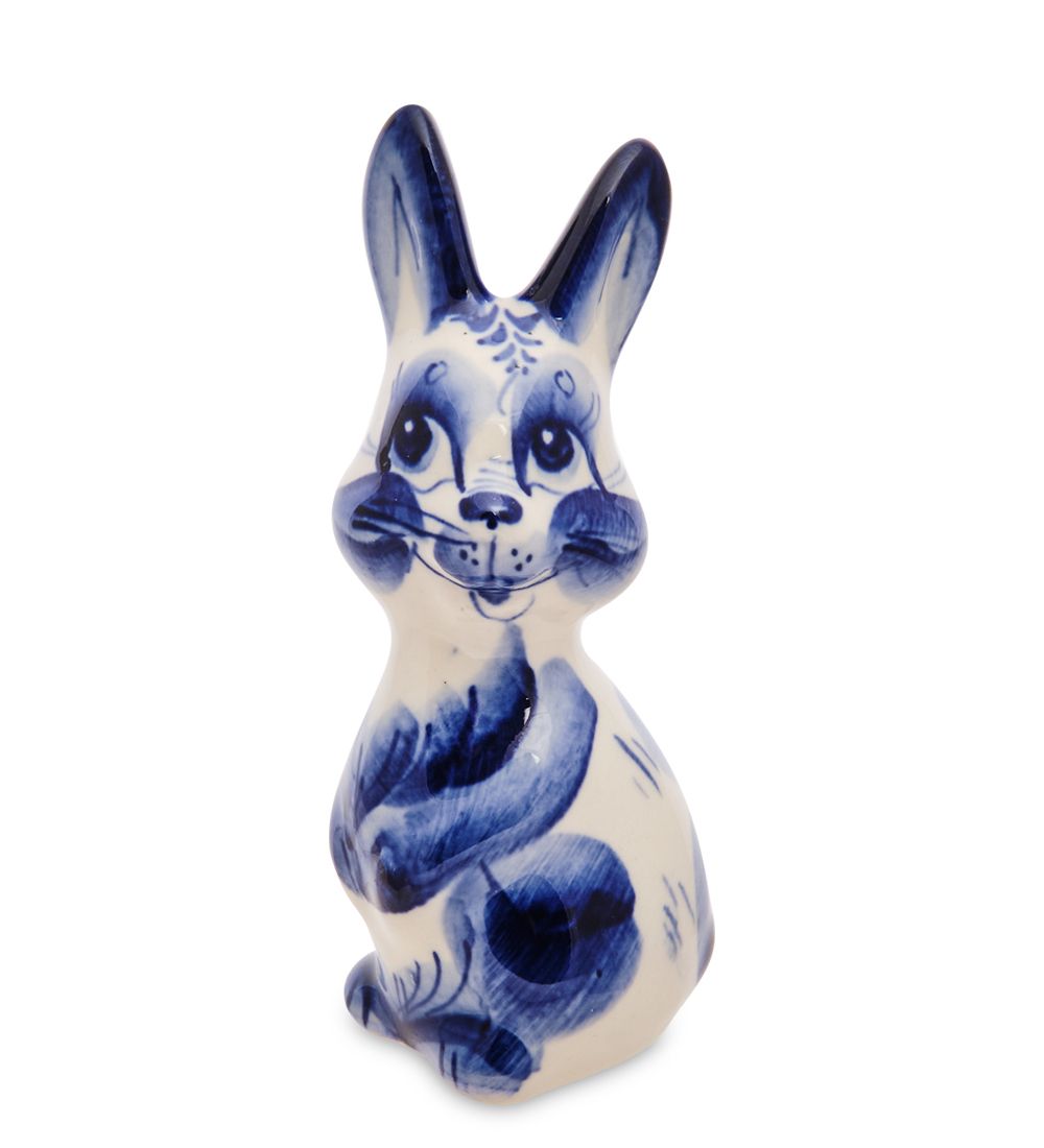 ГЛ- 802 Фигурка «Заяц» (Гжельский фарфор)