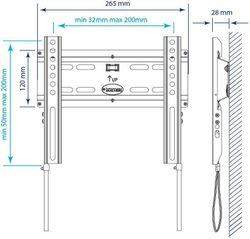 Кронштейн для телевизора Kromax FLAT-5 черный 15"-47" макс.35кг настенный фиксированный (26011)