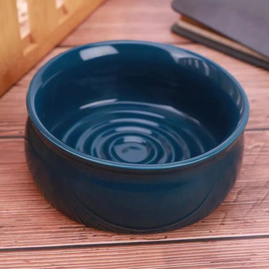 Керамическая чаша для бритья Yaqi тёмно-синего цвета
