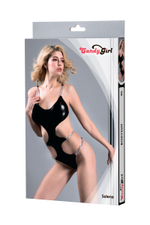 Боди с металлическими цепочками Candy Girl Selene черное XL