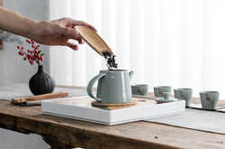 242100.2 Сервиз ГЭЯО "Сакура" зеленый, 1 чайник, 6 пиал , фарфор