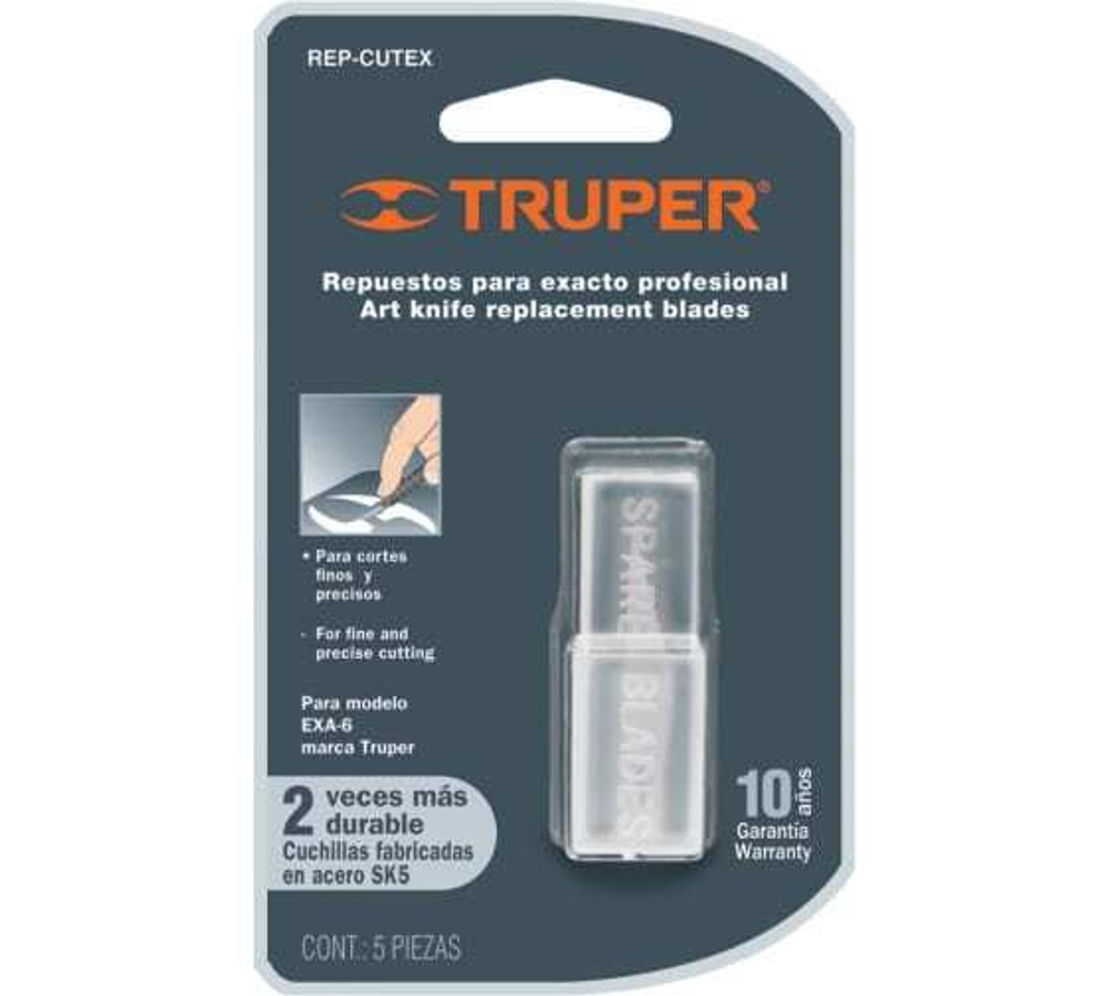ЗАПАСНОЕ ПОЛОТНО ДЛЯ НОЖА TRUPER EXA-6, 5 ШТ 16979