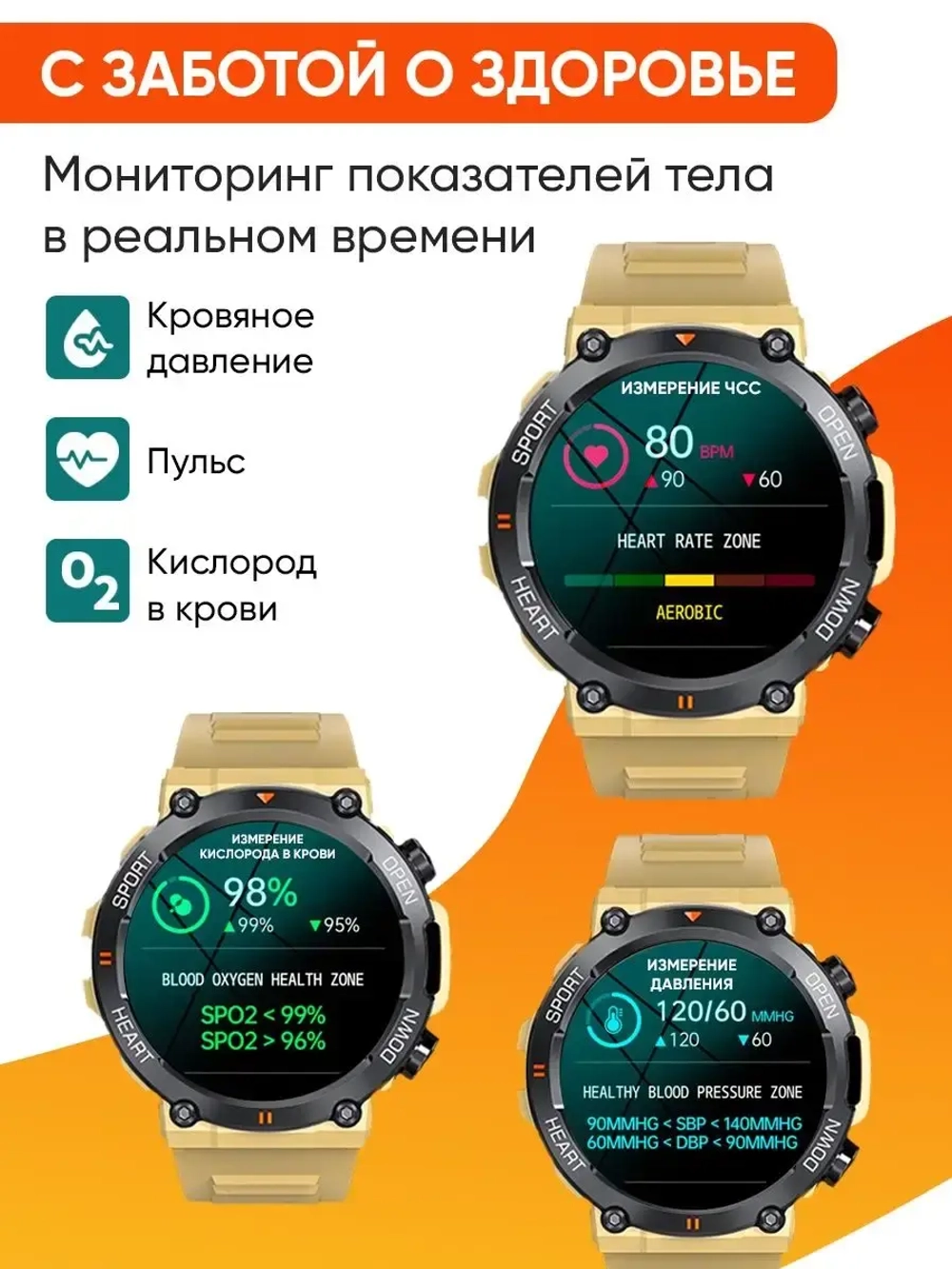 Cмарт часы круглые умные smart watch