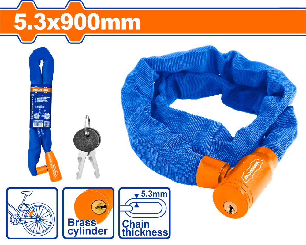 Велосипедный замок WADFOW WBK4109 5.3х900 мм
