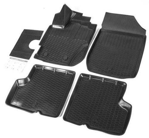 Коврики в салон автомобиля Rival для Renault Kaptur 2016-2020 2020-н.в., полиуретан, с крепежом, 5 частей, 14707001