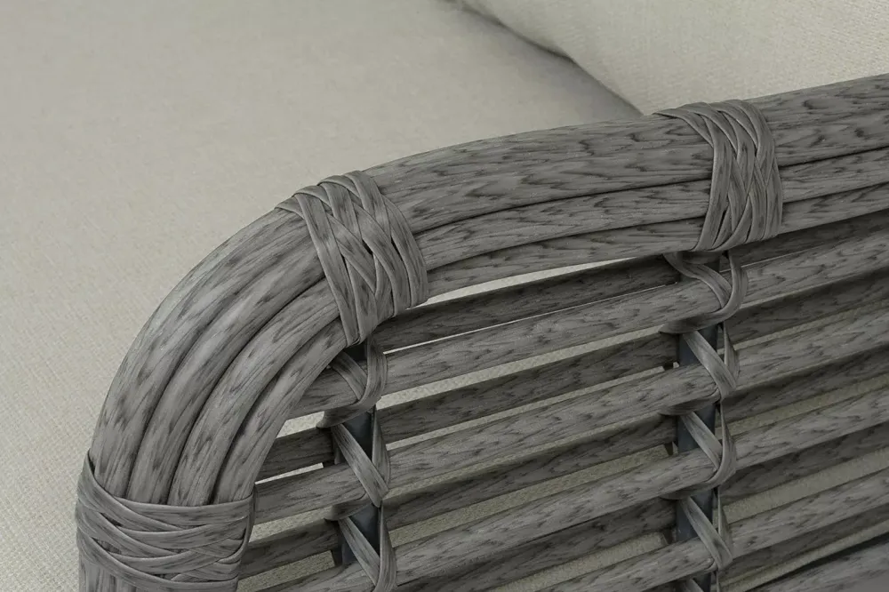 "Ницца" диван из искусственного ротанга трехместный, цвет серый