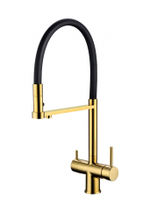 Смеситель для кухни Grocenberg GB4095 с гибким изливом Золото