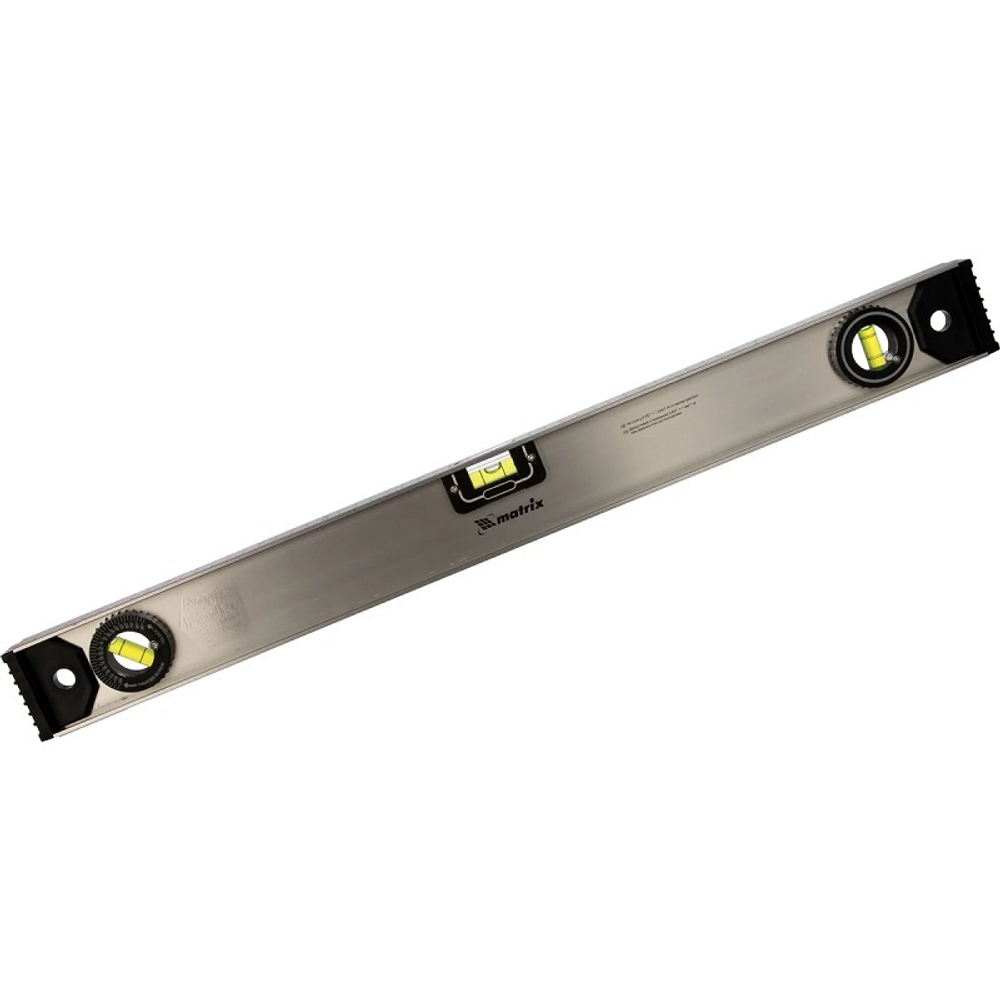 Уровень алюминиевый 600 мм 3 глазка MATRIX Рельс