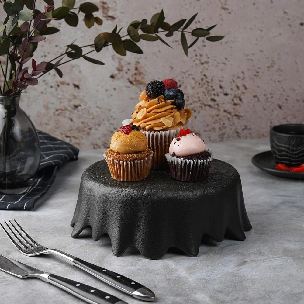 Блюдо круглое для подачи d 16 см h6,2 см Black Raw Wood P.L. Proff Cuisine [6]