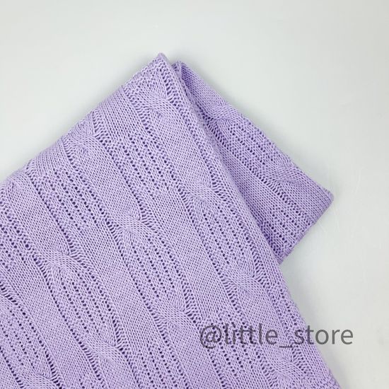 Плед вязаный Лаванда, хлопковый; 90х100