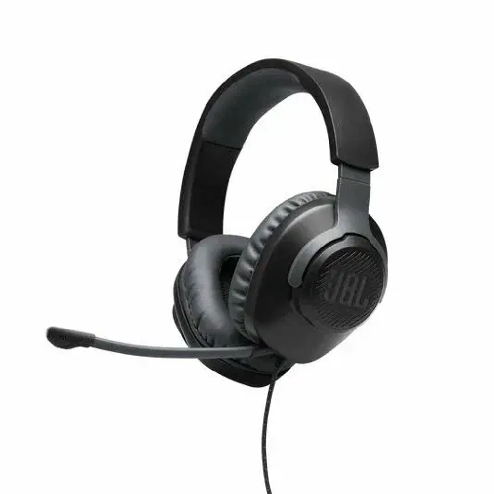 Компьютерная гарнитура JBL Quantum 100, черные, игровые наушники проводные