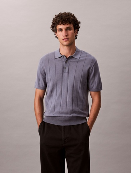Поло-свитер Calvin Klein Wool Cotton Classic Grisaille