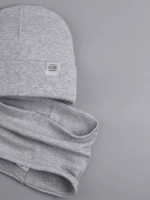 Шапка трикотажная демисезонная и снуд для детей