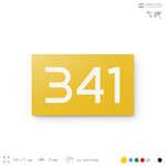 Номер на дверь 341, табличка на дверь для офиса, квартиры, кабинета, аудитории, склада, желтая 120х70 мм, Айдентика Технолоджи