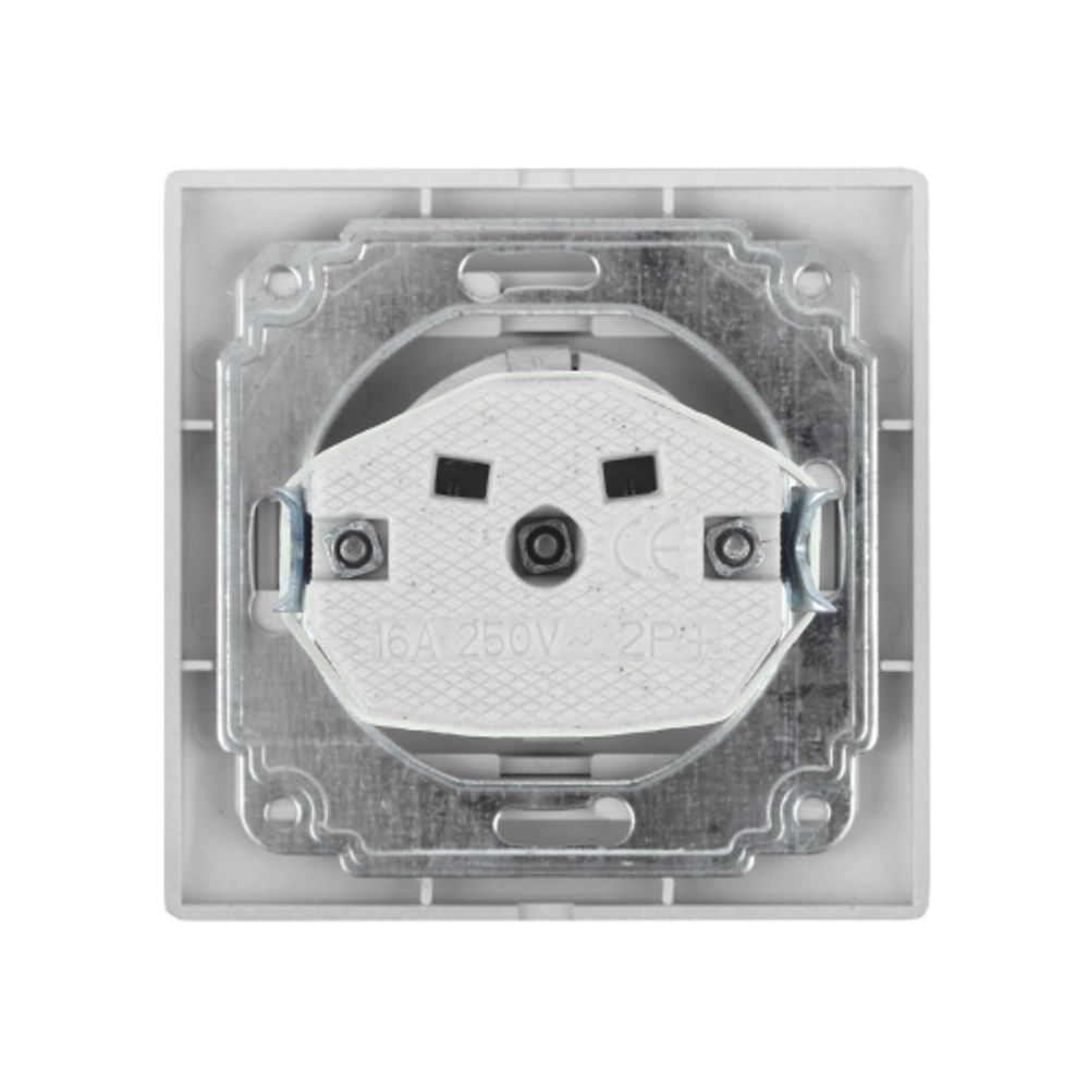 Розетка Intro Plano 1-206-05 с заземлением 2P+E Schuko со шторками 16А-250В IP20 СУ антрацит | 