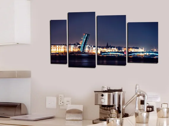 Модульная картина "Ночной Питер"