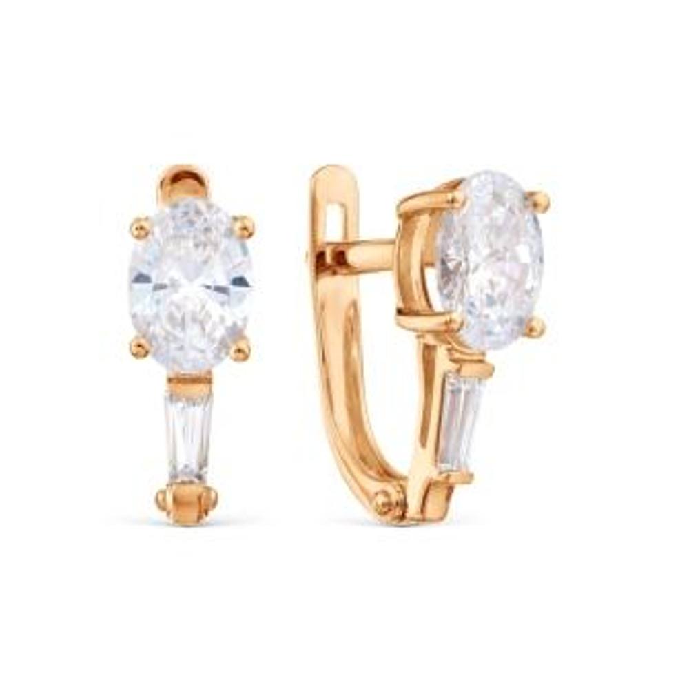 Серьги из золота с фианитами