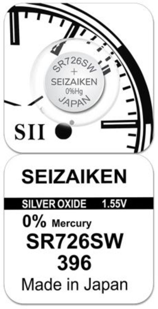 Батарейка SEIZAIKEN 396 (SR726W) Silver Oxide 1.55V