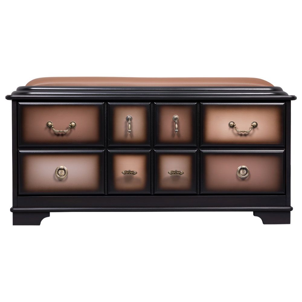 Банкетка Пандора 2 с обувницей Орех Оберджин Шоколад