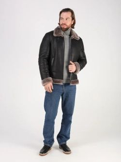 Дубленка зимняя куртка натуральная авиатор пилот