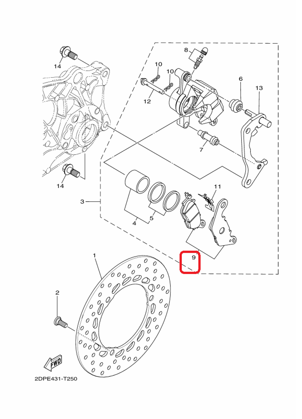 5YP-F5805-00, 3C1-F5805-10-00. 5YP-W0045-00. BRAKE PAD KIT. GPD150-A NMAX (NM-X) (N-MAX). Rear brake pads set Yamaha NMAX