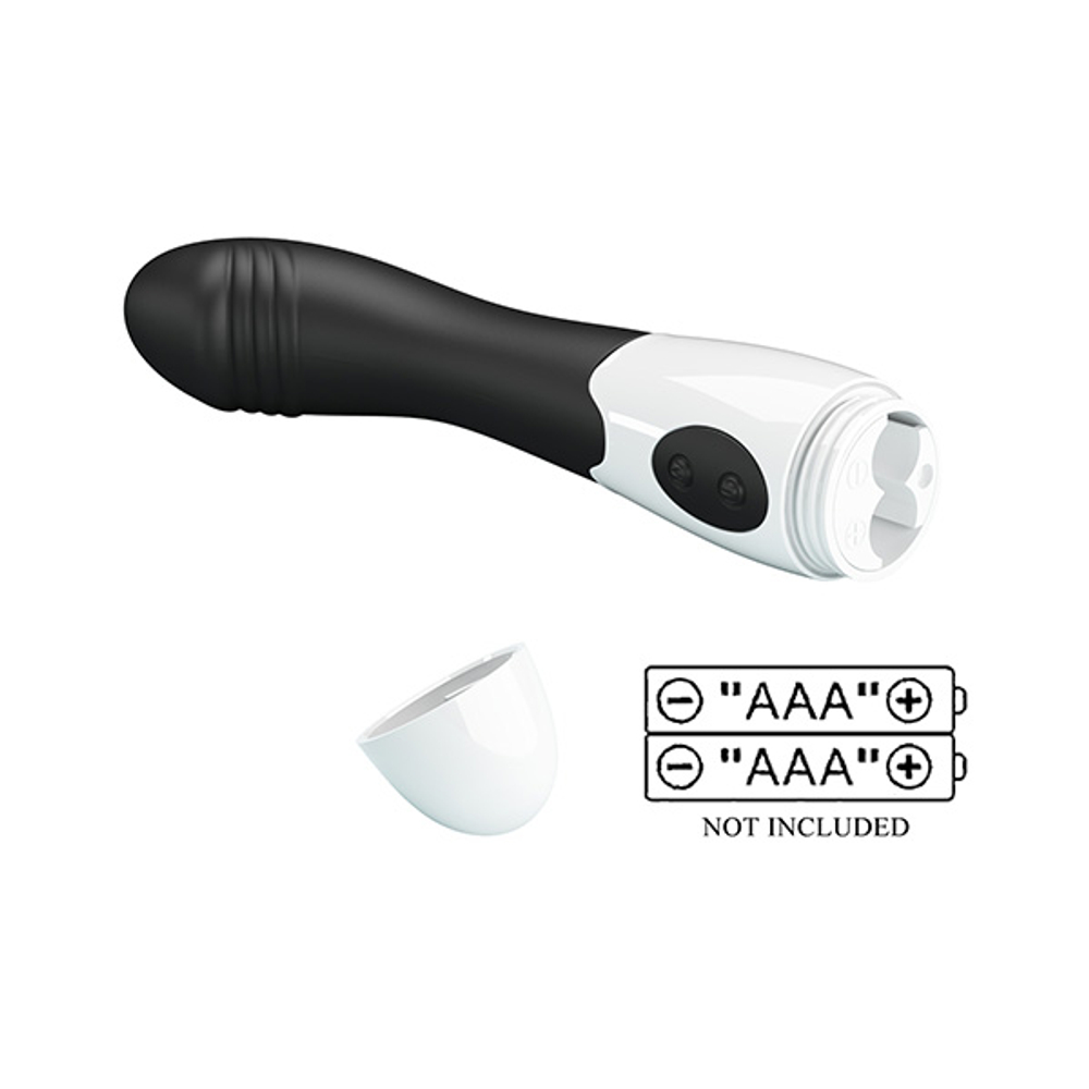 Черный вибратор 19см для G-точки Pretty Love Elemental BI-014812-A3