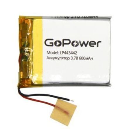 Аккумулятор Li-Pol GoPower LP443442 PK1 3.7V 600mAh (1/250)