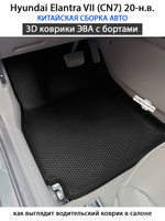 Передние автомобильные коврики ЭВА с бортами для Hyundai Elantra VII (CN7) 20-н.в. Китайская сборка
