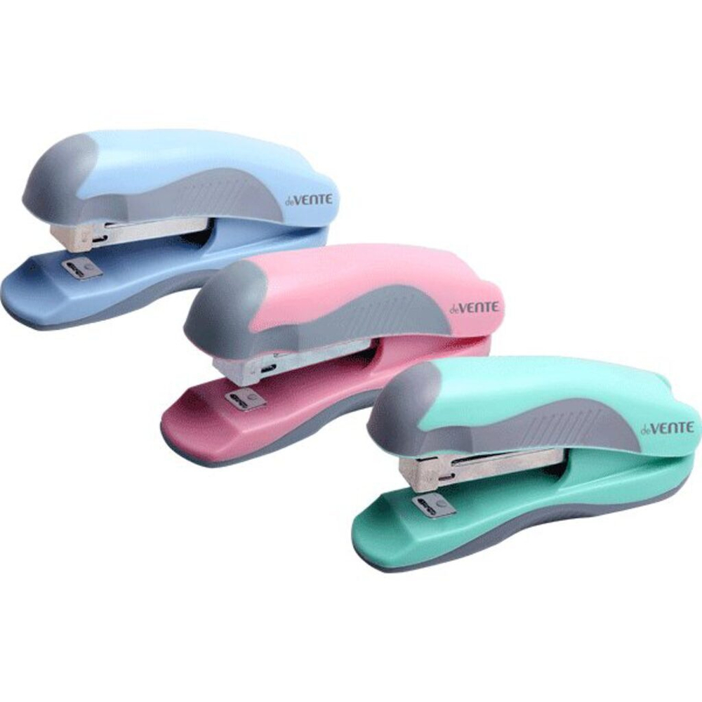 Степлер deVENTE Pastel 10  до 12л, пластик, Soft Touch ассорти 3 пастельных цвета