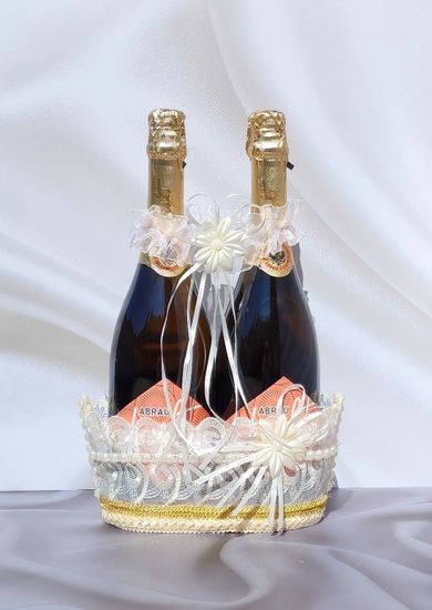 Корзина для бутылок свадебного шампанского Жених и Невеста
